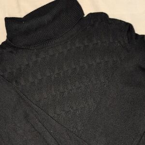 Scarlett Men's Textured Black Turtleneck Sweater